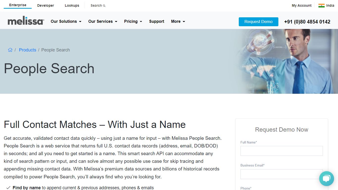 People Search - Validate Contact Data | Melissa IN